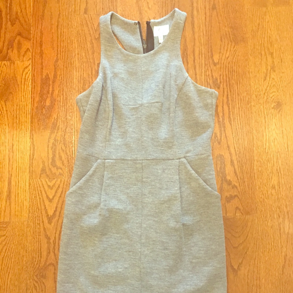Grey sweater shift dress